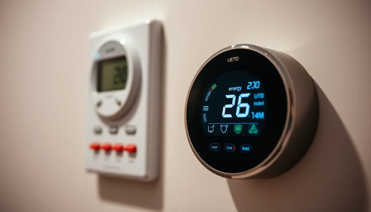 Thermostat intelligent et compteur électrique affichant la consommation d'énergie d'une pompe à chaleur