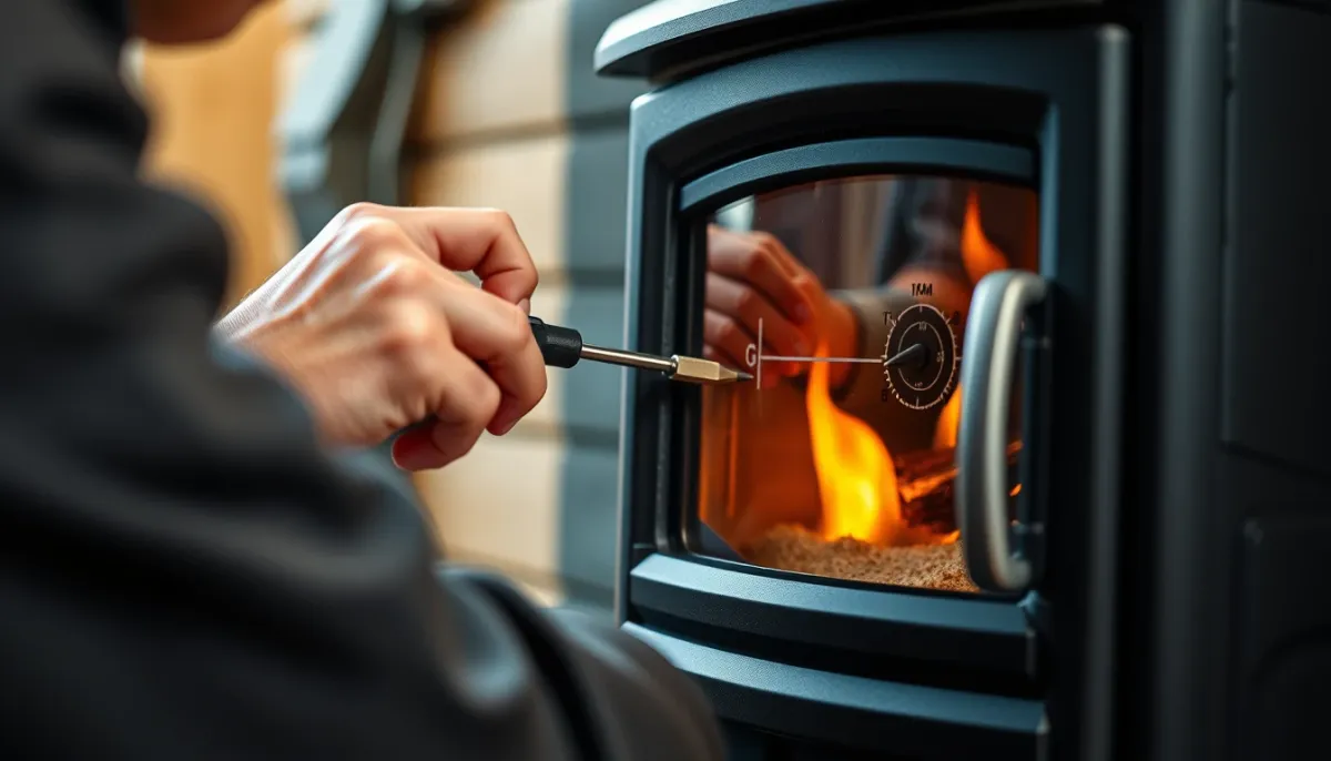 Réglage des paramètres d'un poêle à granulés Extraflame pour réduire le bruit et optimiser le confort