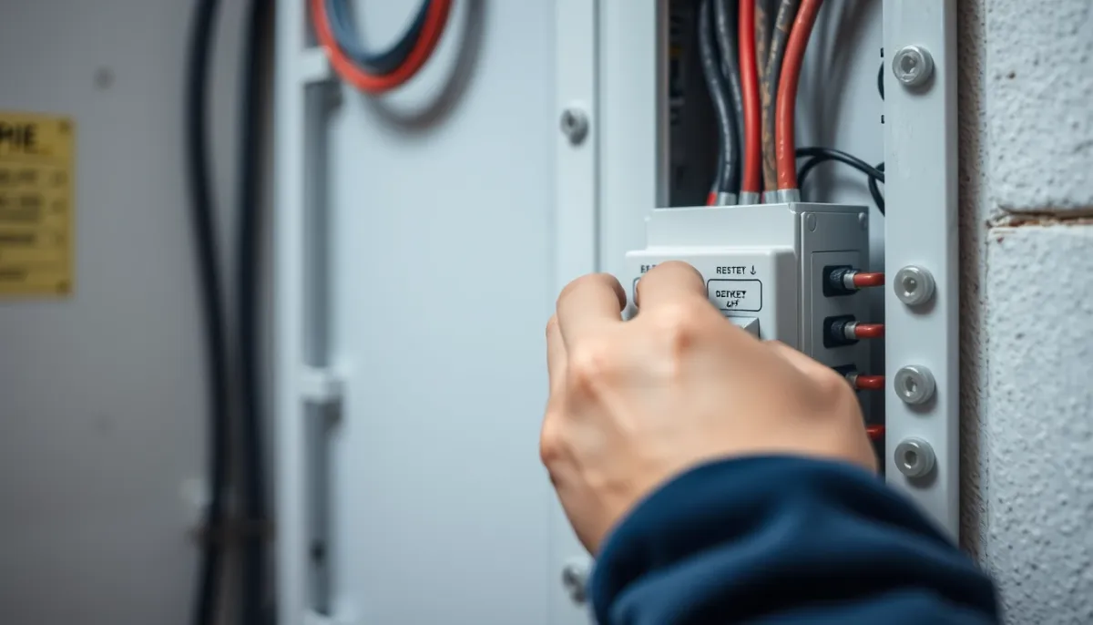 Réinitialisation d'une pompe à chaleur via le disjoncteur dédié dans le tableau électrique