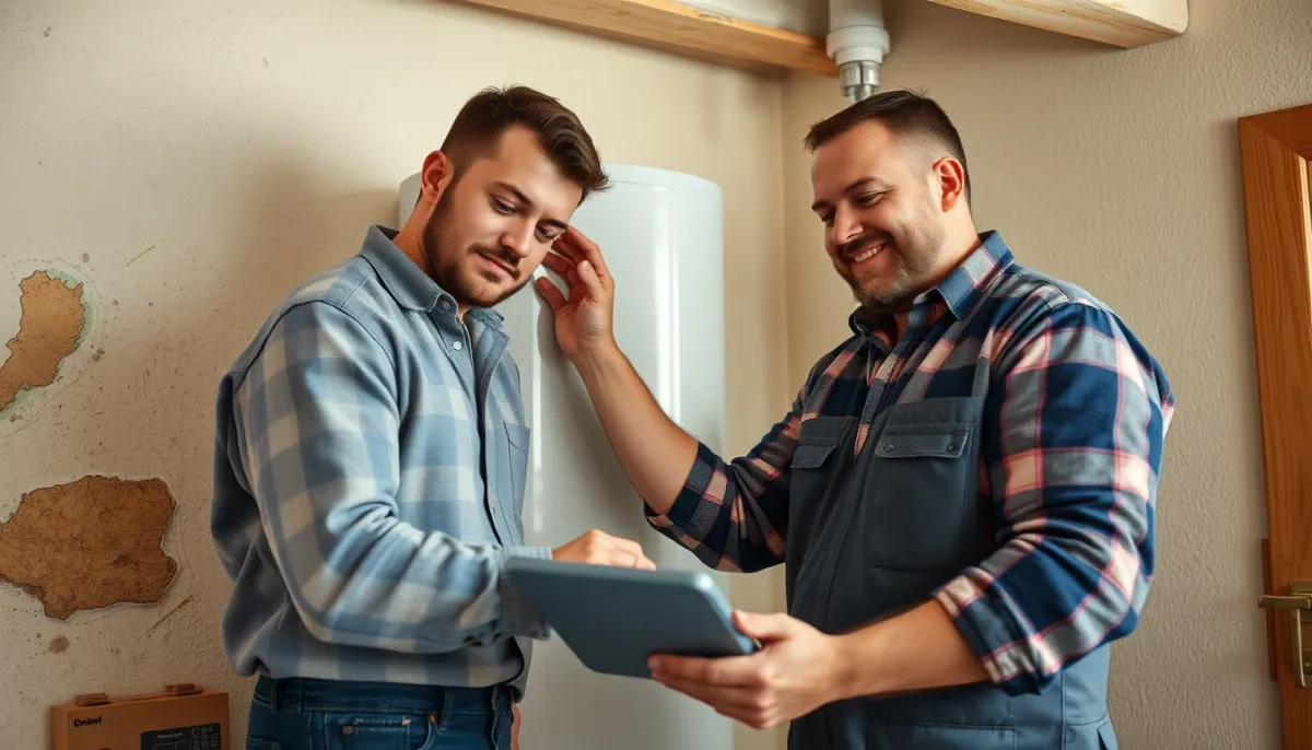Technicien RGE installant un chauffe-eau thermodynamique dans une maison en Ardèche